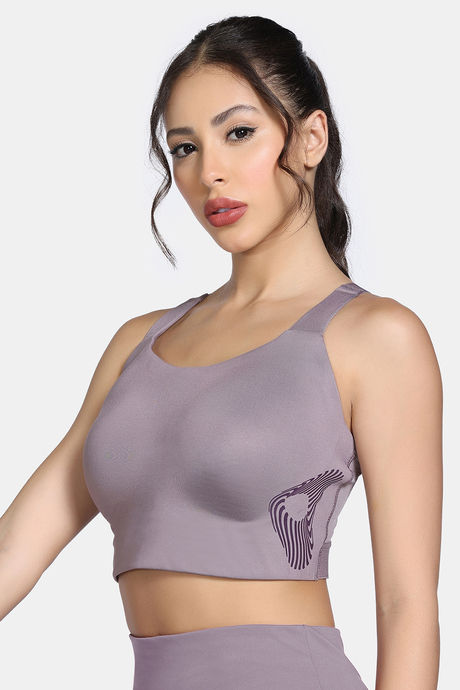 Zelocity High Impact Moisture Wicking Sports Bra - Purple Dove — image 5